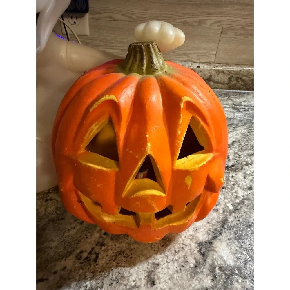 Seasons by Zauders Halloween Ghost Jack O Lantern Pumpkin Light Decoration